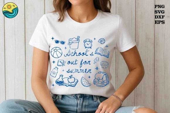 Celebrate Summer with School's Out Royal Blue Svg