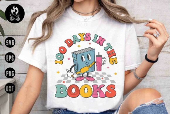 Charming 100 Days in the Books SVG for Embroidery