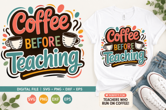 Coffee Before Teaching SVG: A Vibrant Teacher Essential