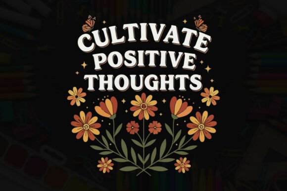 Cultivate Positive Thoughts Embroidery Design