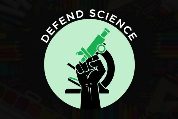 Defend Science Fist Typography Design