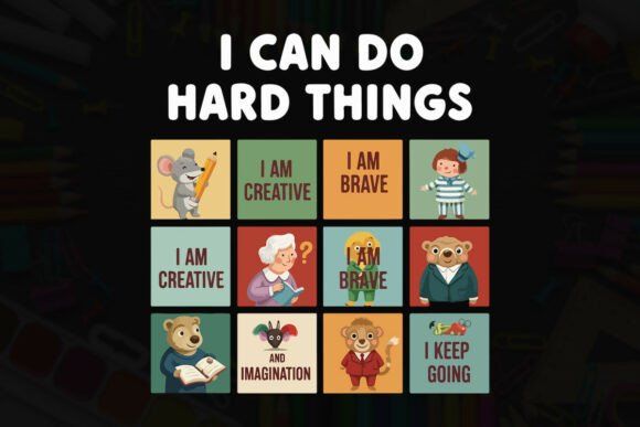 Embroidering Kids Self-Development Affirmation Art