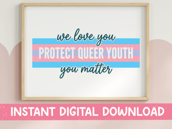 Review: Protect Queer Youth Trans Flag Design