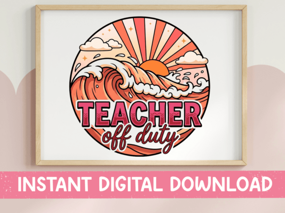 Teacher off Duty Badge: A Retro Summer Essential